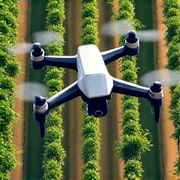 Drone flying over a vineyard icon for Drone-Based Crop Monitoring